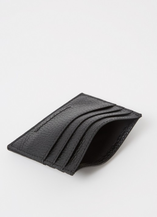 Armani Pasjeshouder van leer - detail zwart