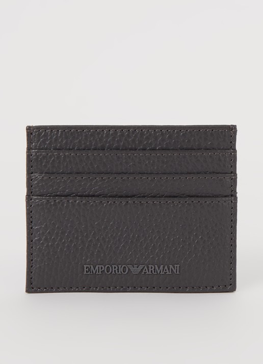 Armani Pasjeshouder van leer - voorkant steenrood