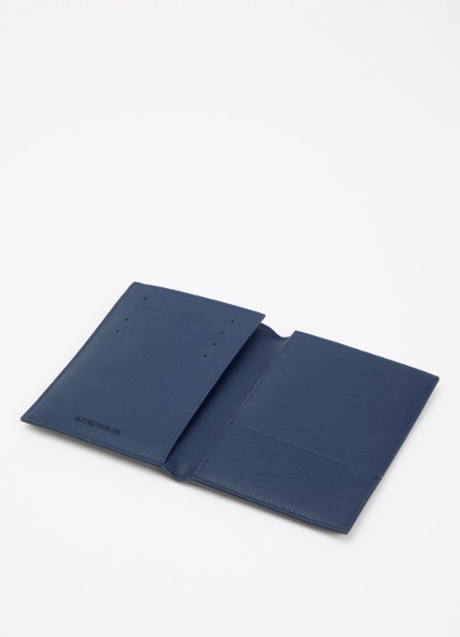 Armani Paspoortetui van imitatieleer - detail 3 donkerblauw