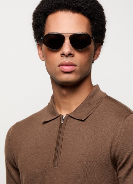 Armani Piloten zonnebril EA2156 - voorkant 2 zwart