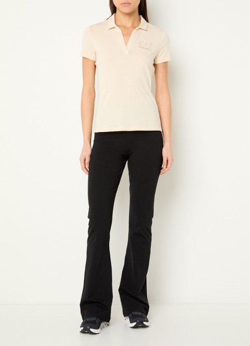 Armani Polo met logo en strass - voorkant 2 beige