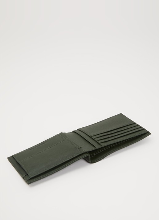 Armani Portemonnee met logo en structuur - voorkant 2 bronsgroen