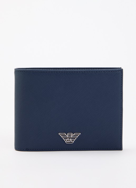 Armani Portemonnee met logo en structuur - voorkant donkerblauw
