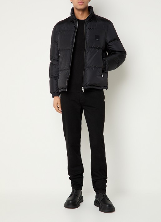 Armani Puffer jack met afneembare capuchon - voorkant 2 zwart