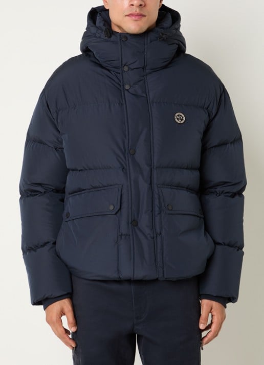 Armani Puffer jack met capuchon en donsvulling