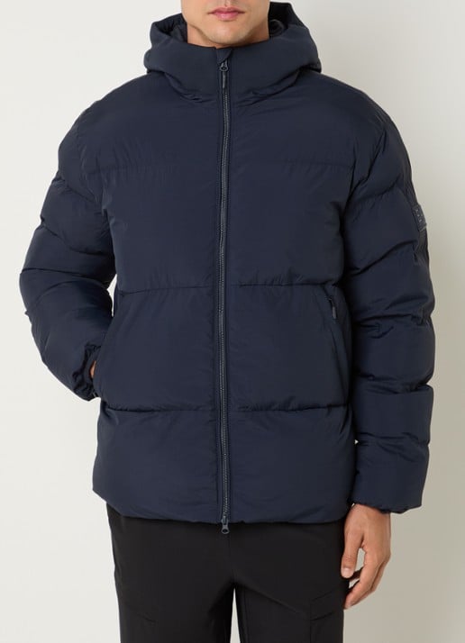 Armani Puffer jack met capuchon en steekzakken