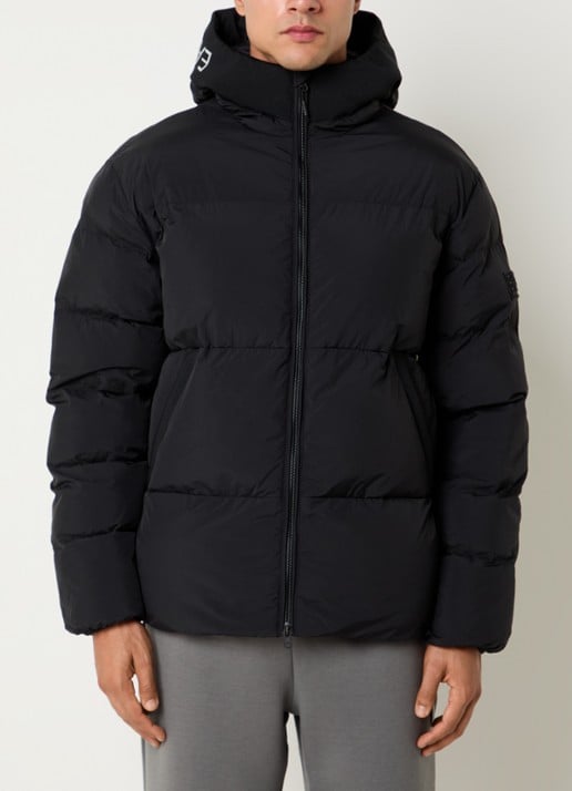 Armani Puffer jack met capuchon en steekzakken