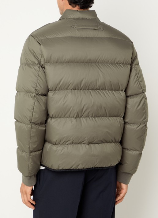 Armani Puffer jack met donsvulling en steekzakken - achterkant 4 donkerbeige