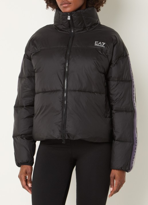 Armani Puffer jack met logoband en ritszakken