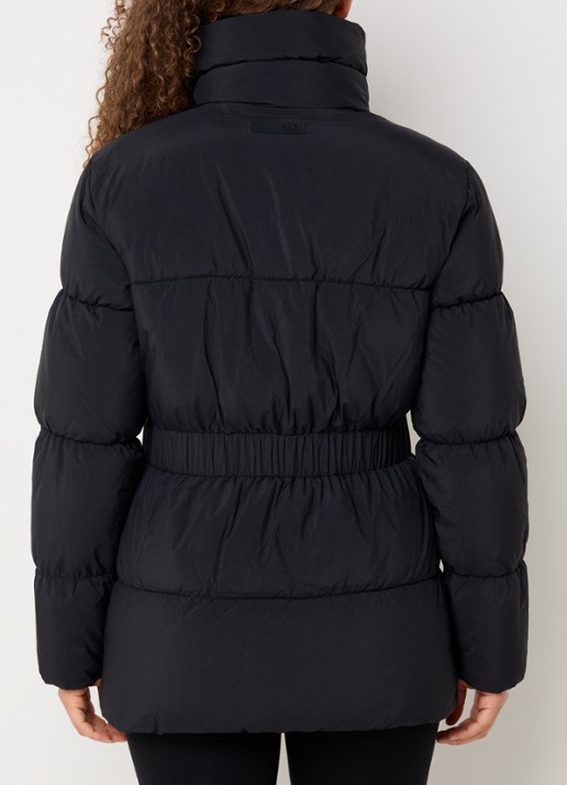 Armani Puffer jack met opbergbare capuchon en steekzakken - achterkant zwart