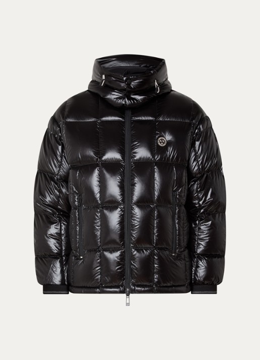 Armani Pufferjas met donsvulling en ritszakken - voorkant black-uc001