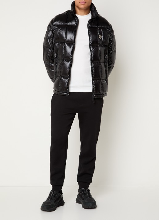 Armani Pufferjas met donsvulling en ritszakken - voorkant 2 black-uc001
