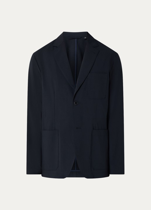 Armani Regular fit colbert in wolblend met borstzak - voorkant 3 donkerblauw