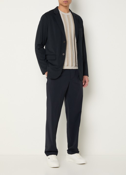 Armani Regular fit colbert met klepzakken - voorkant 2 donkerblauw