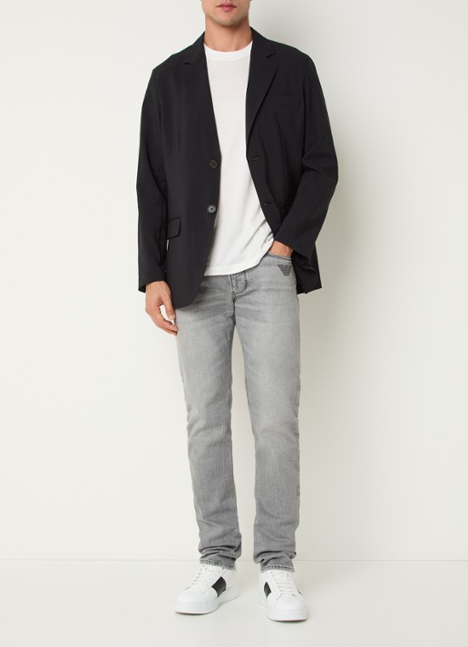 Armani Regular fit colbert met klepzakken - voorkant 4 zwart