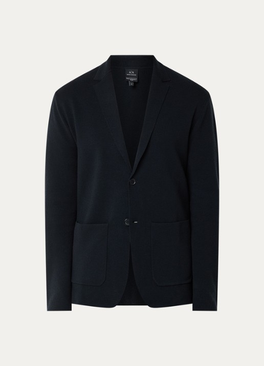 Armani Regular fit colbert met opgestikte zakken - voorkant 3 donkerblauw