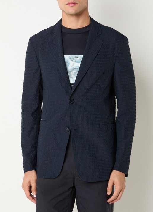 Armani Regular fit colbert met steekzakken en structuur