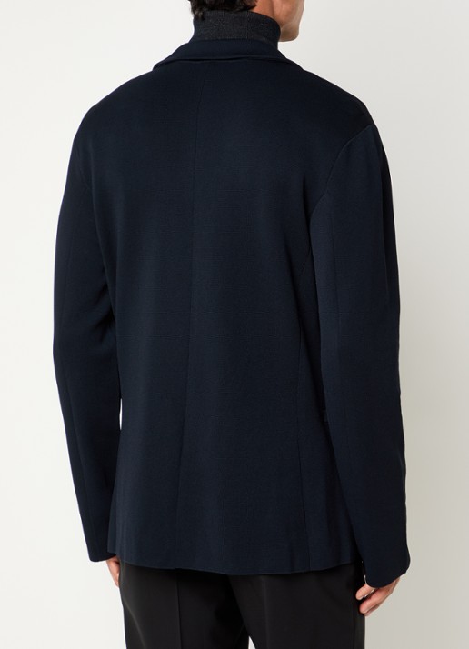Armani Regular fit colbert met steekzakken - achterkant 4 donkerblauw