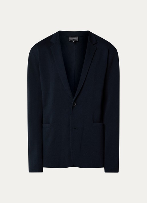 Armani Regular fit colbert met steekzakken - voorkant 2 donkerblauw