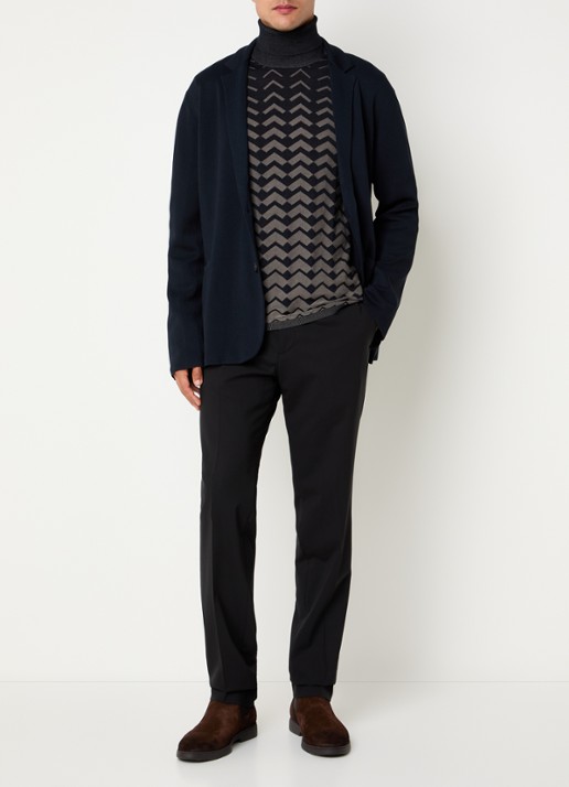 Armani Regular fit colbert met steekzakken - voorkant 3 donkerblauw