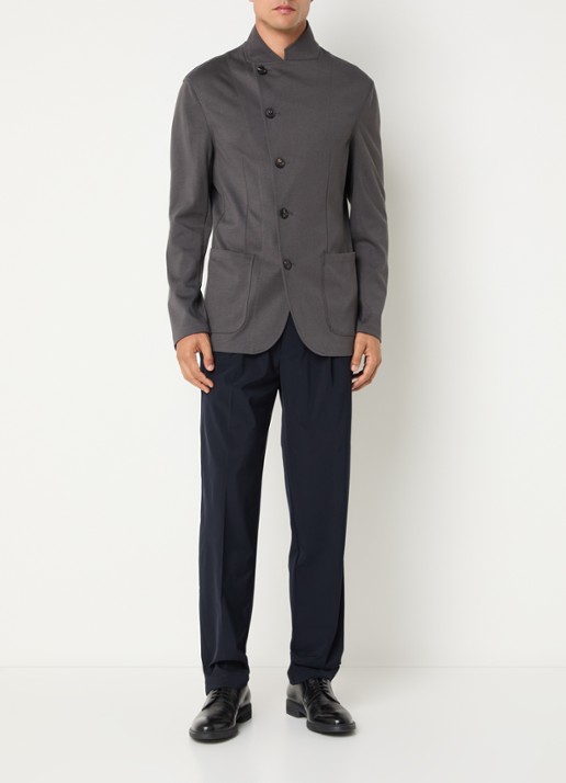 Armani Regular fit colbert met steekzakken - voorkant 4 antraciet