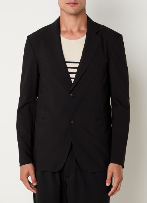 Armani Regular fit colbert van crêpe met paspelzakken