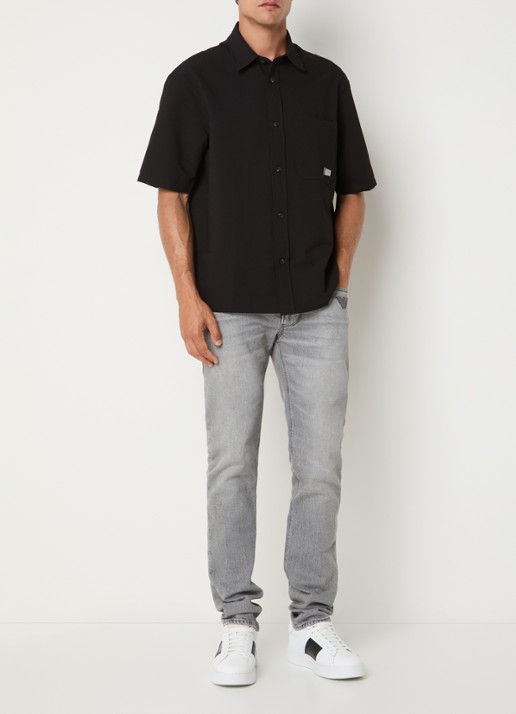 Armani Regular fit overhemd met borstzak - voorkant 4 zwart