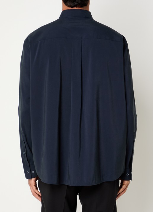 Armani Regular fit overhemd met borstzak - achterkant 2 donkerblauw