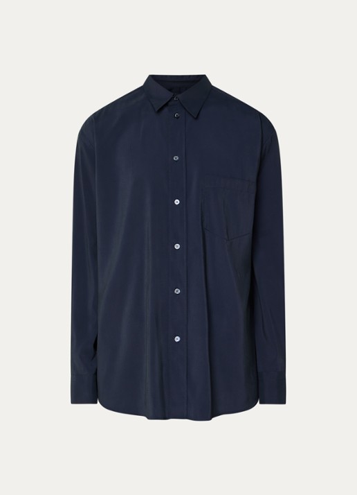 Armani Regular fit overhemd met borstzak - voorkant 3 donkerblauw