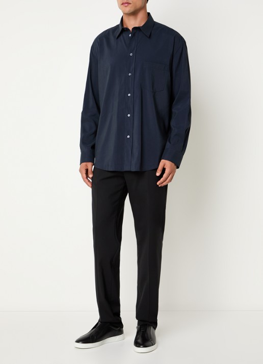 Armani Regular fit overhemd met borstzak - voorkant 4 donkerblauw