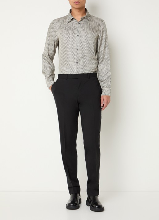 Armani Regular fit overhemd met grafische print - voorkant 3 creme