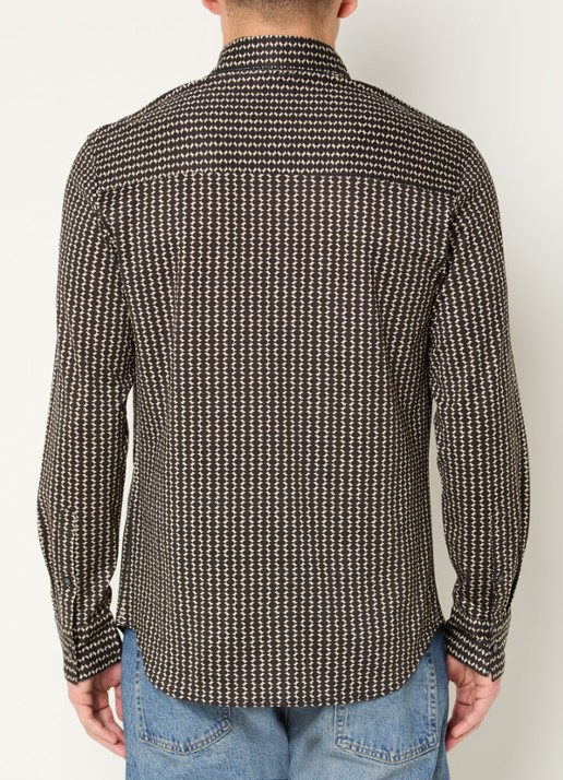 Armani Regular fit overhemd met grafische print - achterkant 3 zwart