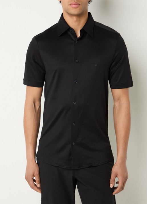 Armani Regular fit overhemd met logo - detail 2 zwart