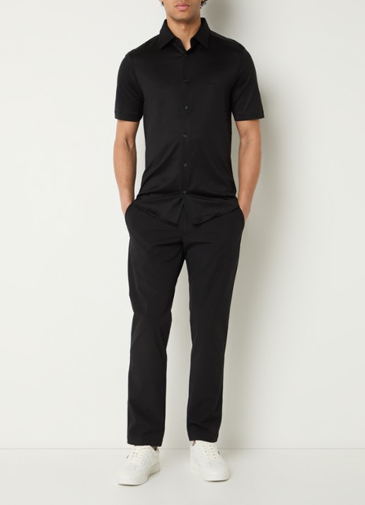 Armani Regular fit overhemd met logo - voorkant 4 zwart