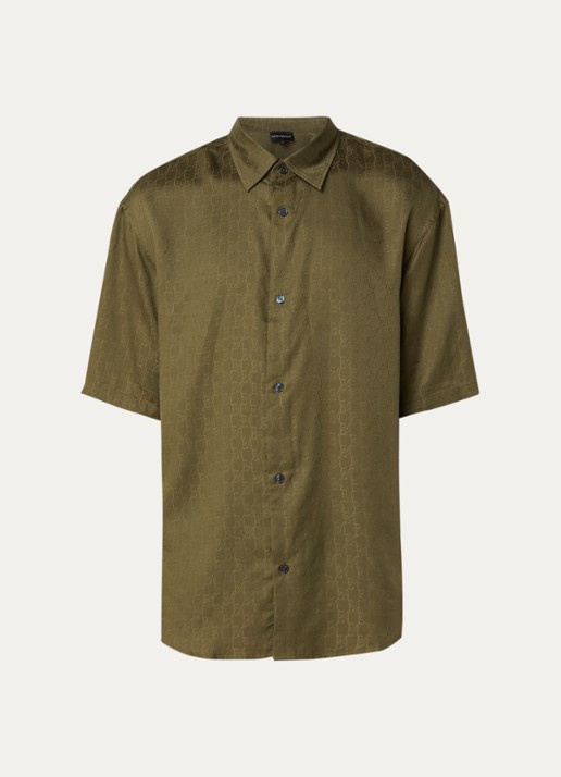 Armani Regular fit overhemd met logoprint - voorkant 3 groen