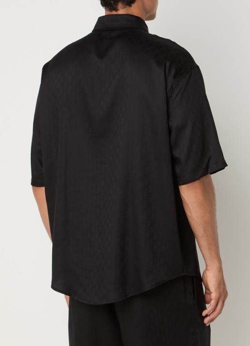 Armani Regular fit overhemd met logoprint - achterkant zwart