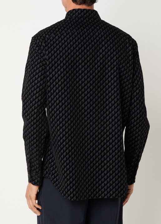 Armani Regular fit overhemd met logoprint - achterkant 2 zwart