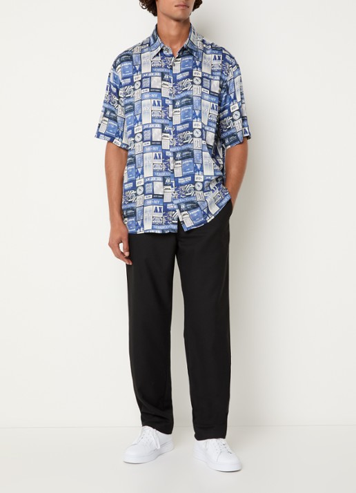 Armani Regular fit overhemd met print - voorkant 3 blauw