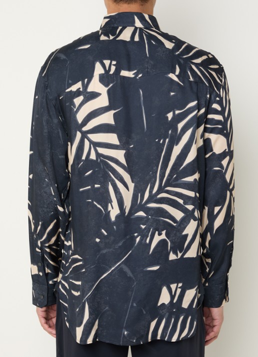 Armani Regular fit overhemd met print - achterkant 3 donkerblauw