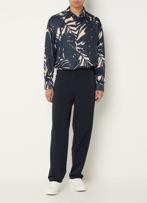 Armani Regular fit overhemd met print - voorkant 2 donkerblauw