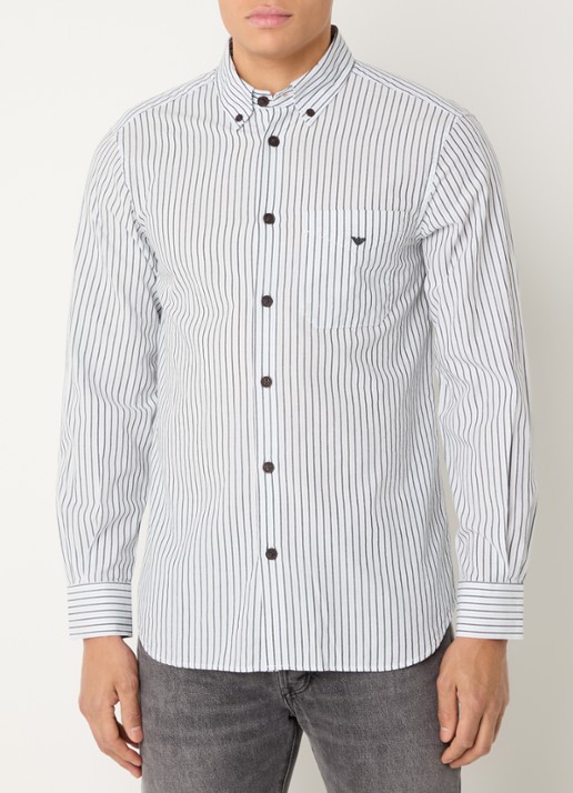 Armani Regular fit overhemd met streepprint en logo