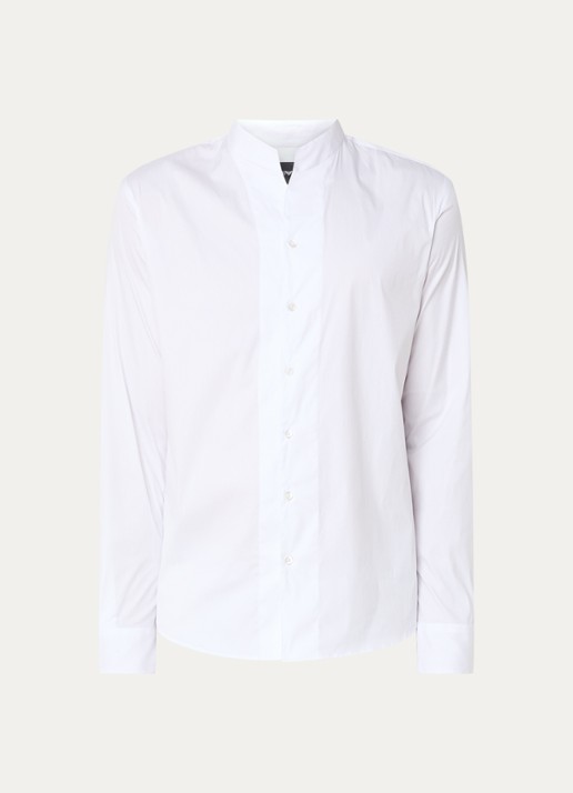 Armani Regular fit overhemd met stretch - voorkant wit