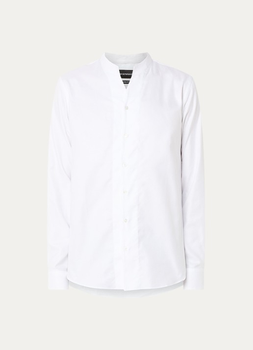Armani Regular fit overhemd met stretch - voorkant 3 gebroken wit