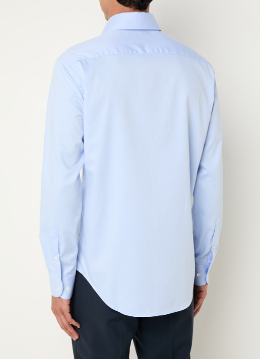 Armani Regular fit overhemd met stretch - achterkant 4 lichtblauw
