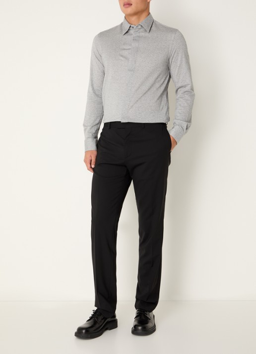 Armani Regular fit overhemd met stretch - voorkant 4 grijs