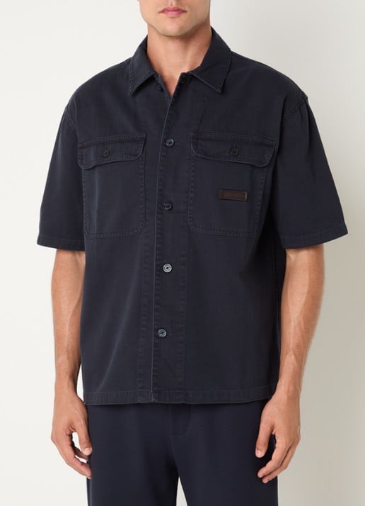 Armani Regular fit overhemd van denim met borstzak