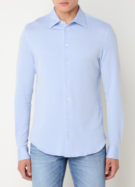 Armani Regular fit overhemd   - detail 4 blauwgrijs