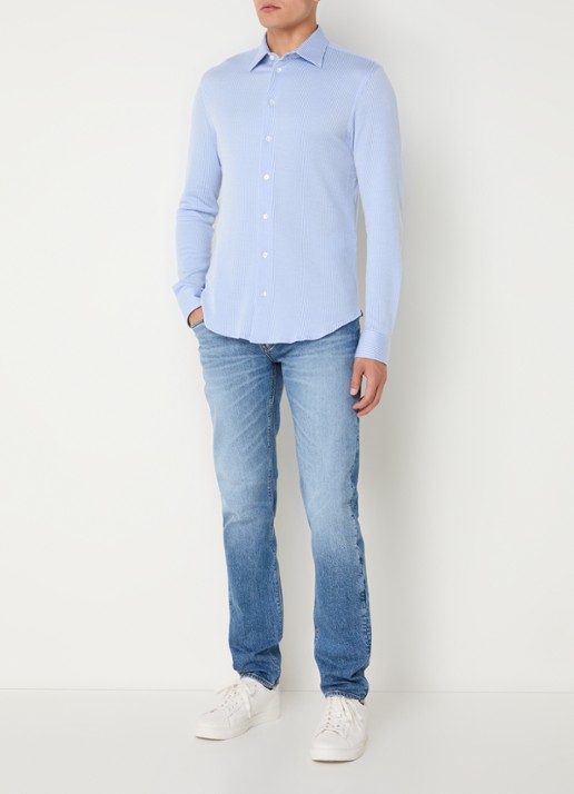 Armani Regular fit overhemd   - voorkant 2 blauwgrijs