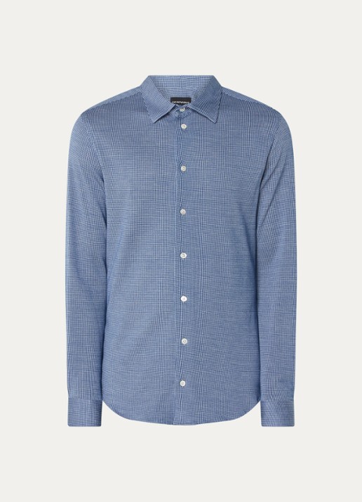 Armani Regular fit overhemd   - voorkant donkerblauw