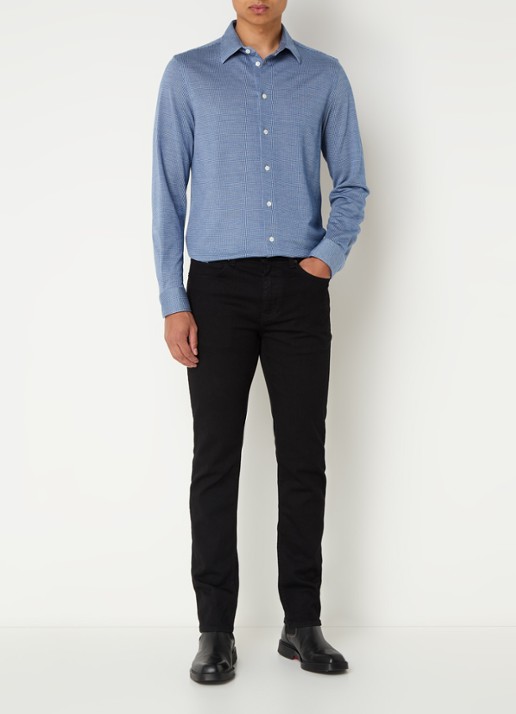 Armani Regular fit overhemd   - voorkant 2 donkerblauw